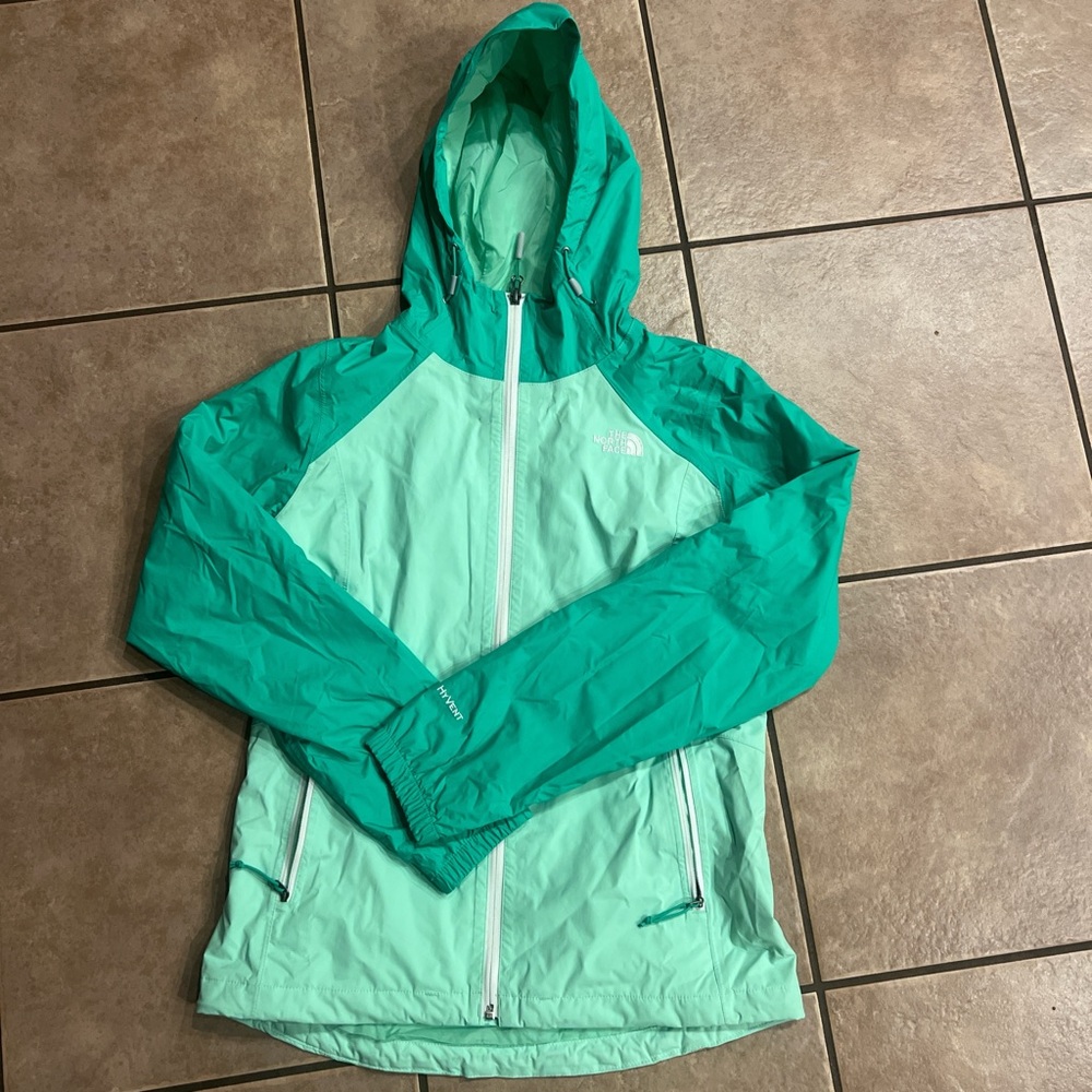 Women's Teal/ green North Face windbreaker